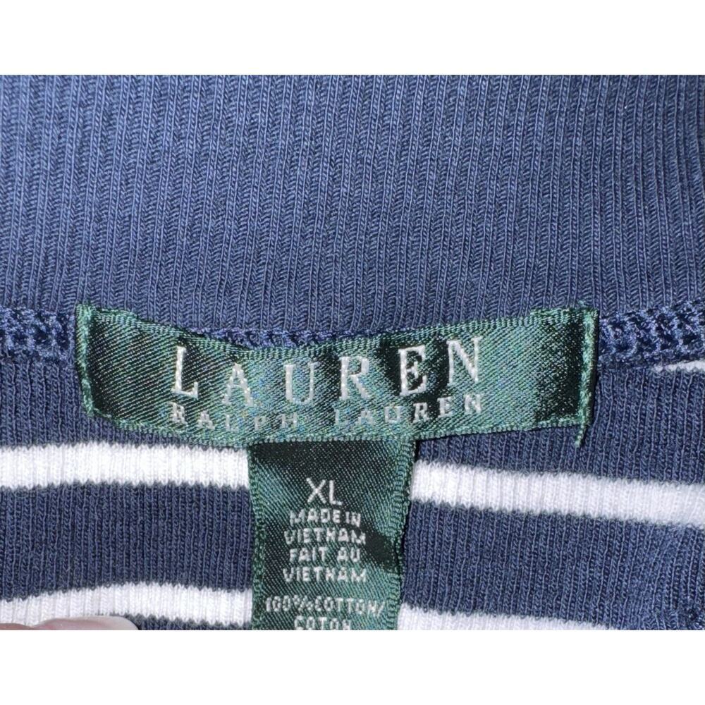 Vintage Y2K Ralph Lauren Boat Neck Striped Sweater Women's Navy White Preppy XL - Picture 6 of 7